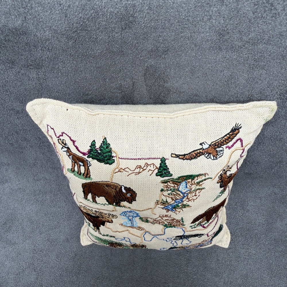 Everything Yellowstone National Park Balsam Fir Embroidered Mini Pillow Satchel - Picture 6 of 6